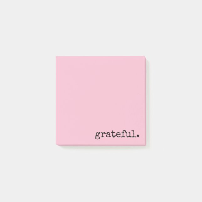 grateful typography pink post-it notes (Front)