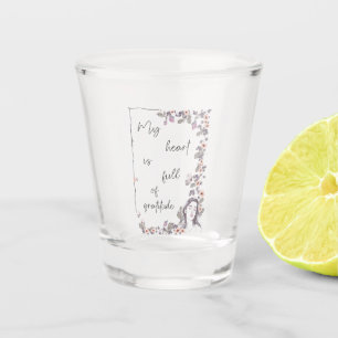 Gratitude Affirmation. Floral Positive Mindset Shot Glass