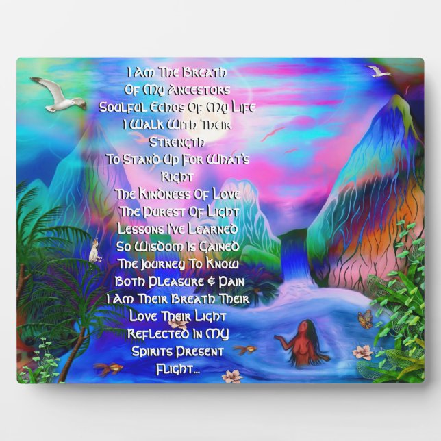 Gratitude Ancestor Poem Tabletop Plaque with Easel (Front)