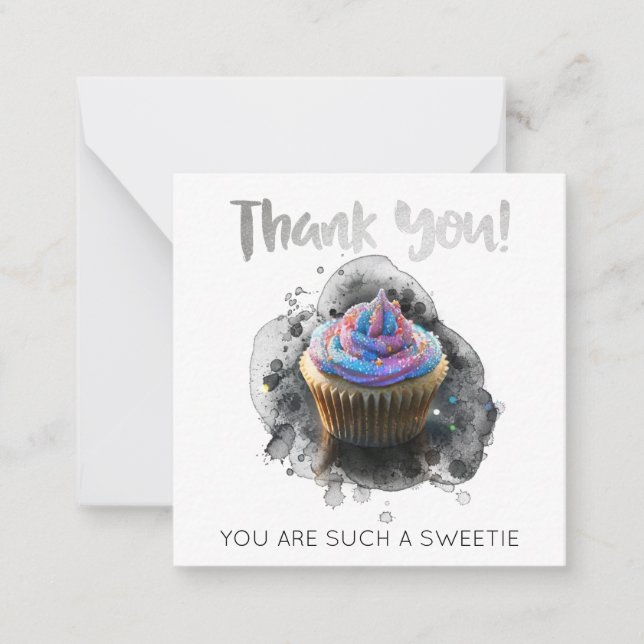 *~ Gratitude AP62 MERCI Mini Carte Note (Devant)