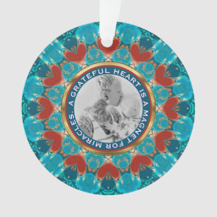 Gratitude Aqua Turquoise Mandala Mots personnalisé