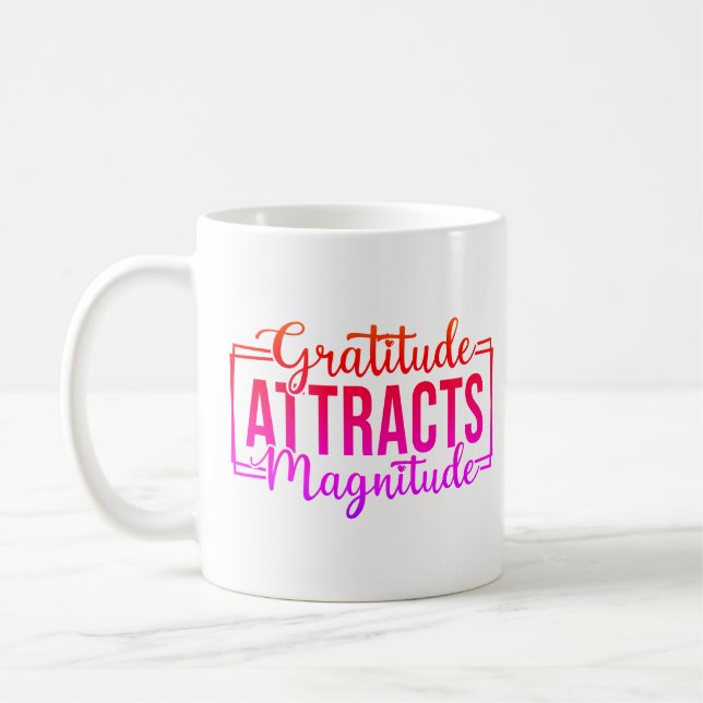 Gratitude Attire Magnitude Personnalisé Café Mug (Gauche)