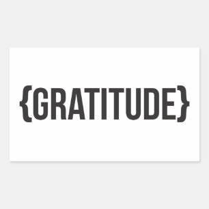 Gratitude - Bracketed - Black and White Sticker