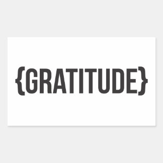 Gratitude - Bracketed - Black and White Sticker