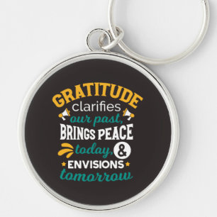  Gratitude Brings Peace Today – Positive Faith Keychain