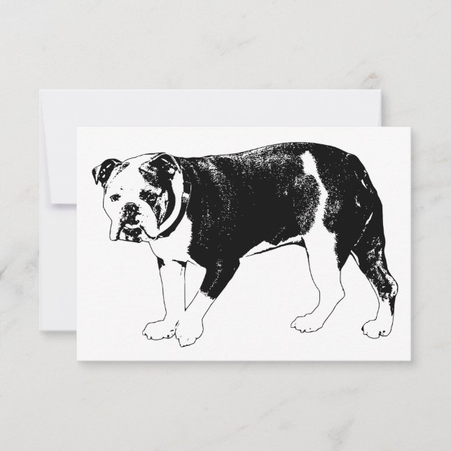 Gratitude Bulldog, Kind Expression Thank You Card (Front)