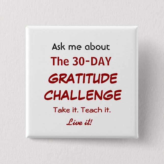 Gratitude Challenge Button (Front)