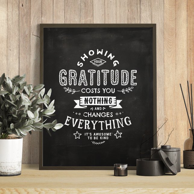 Gratitude Changes Everything Inspirational Quote Poster (Gratitude Changes Everything Inspirational Quote Poster)
