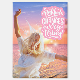 Gratitude Changes Everything Sunset Beach Poster Magnet