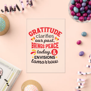 Gratitude Clarifies Our Past – Inspirational Art Acrylic Invitations