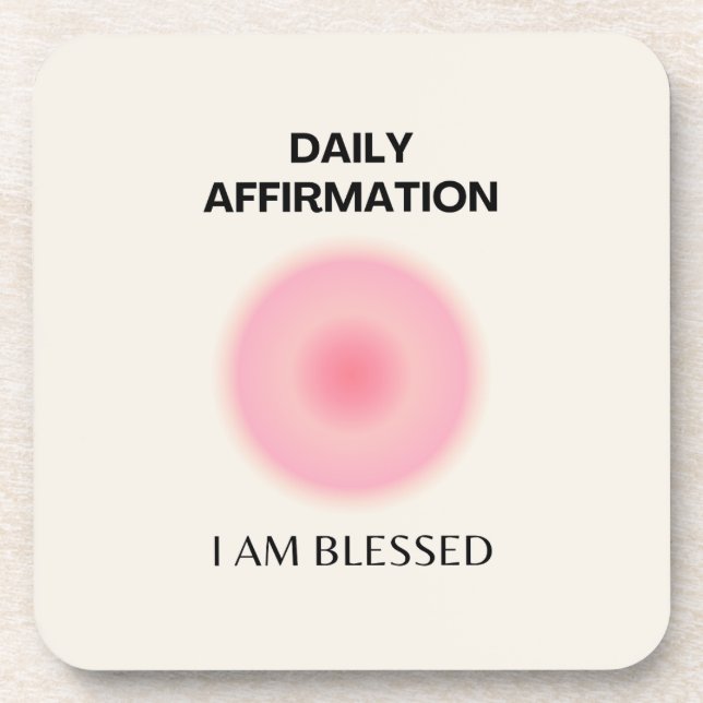 Gratitude Daily Affirmation Positive Spiritual Coaster (Front)