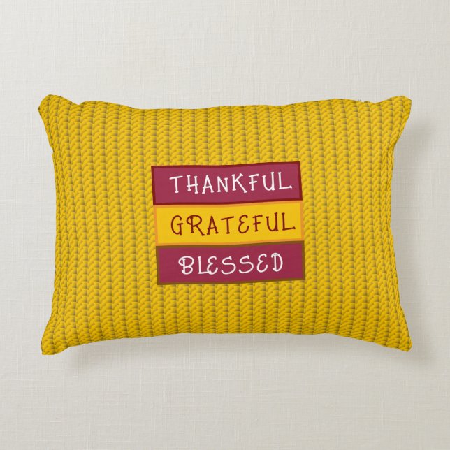 Gratitude d'or Accent Coussin : Béni, Merci (Devant)