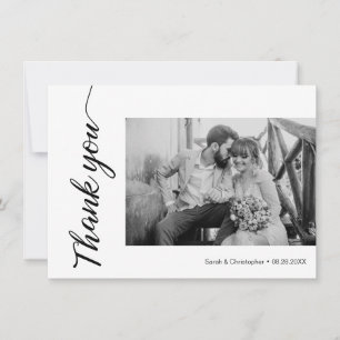 Gratitude élégante : Carte de remerciements Mariag