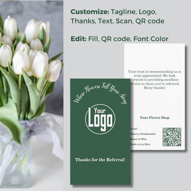 Gratitude: Florist Shop Referral Thank You Business Card (Gratitude: Florist Shop Referral Thank You Business Card)