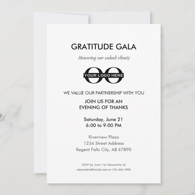 Gratitude Gala Client Appreciation Event Invitation (Front)