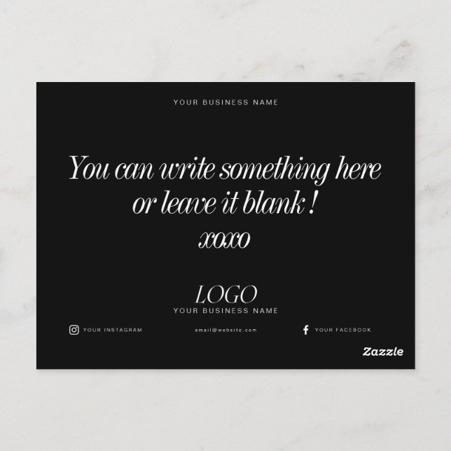 Gratitude in Business: A Sincere Thank You Postcard (Back)