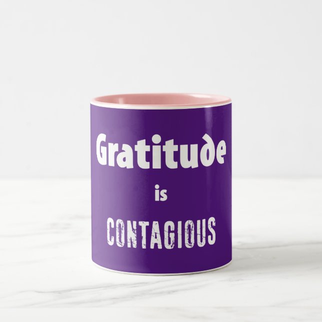 Gratitude Is Contagious Two-Tone Coffee Mug (Center)