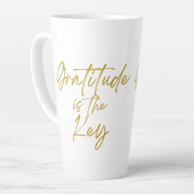 Gratitude is the Key Tall Latte Mug (Left Angle)