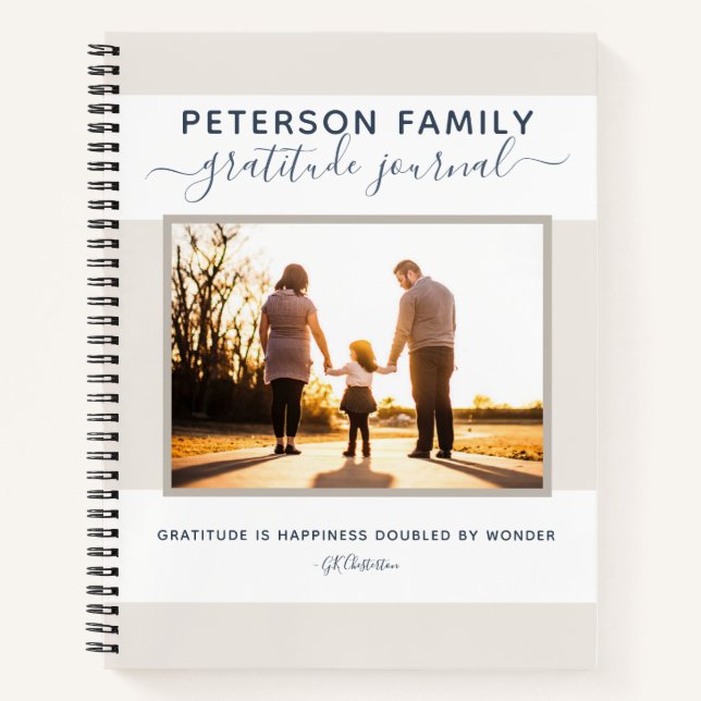 Gratitude Journal Personalized Family Notebook (Front)