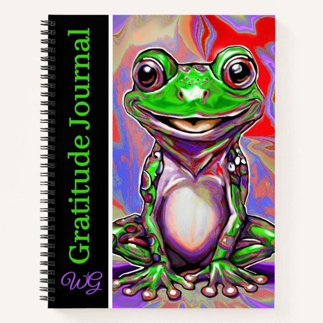 Gratitude Journal Personalized Graffiti Frog (Front)