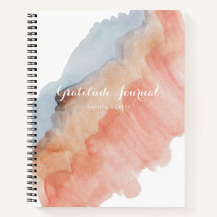 Gratitude Journal soft Watercolor personalized