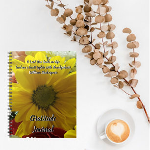 Gratitude Journal Yellow Daisy Floral Photo 