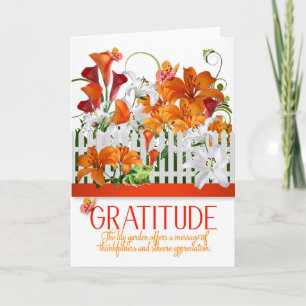 Gratitude Lily Garden Botanical Summer Colours Thank You Card