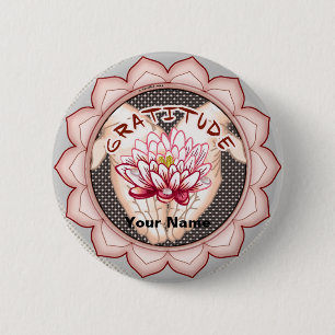 Gratitude Lotus pin button