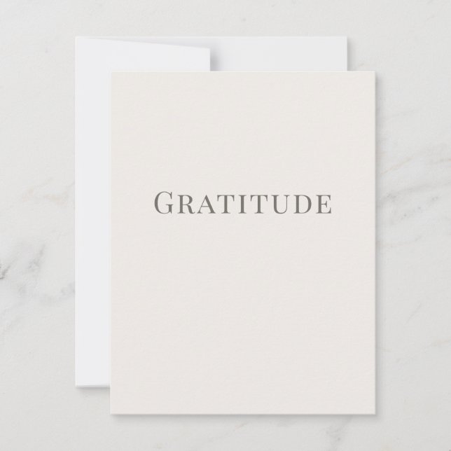 Gratitude – Minimal Typography Design Card (Front)