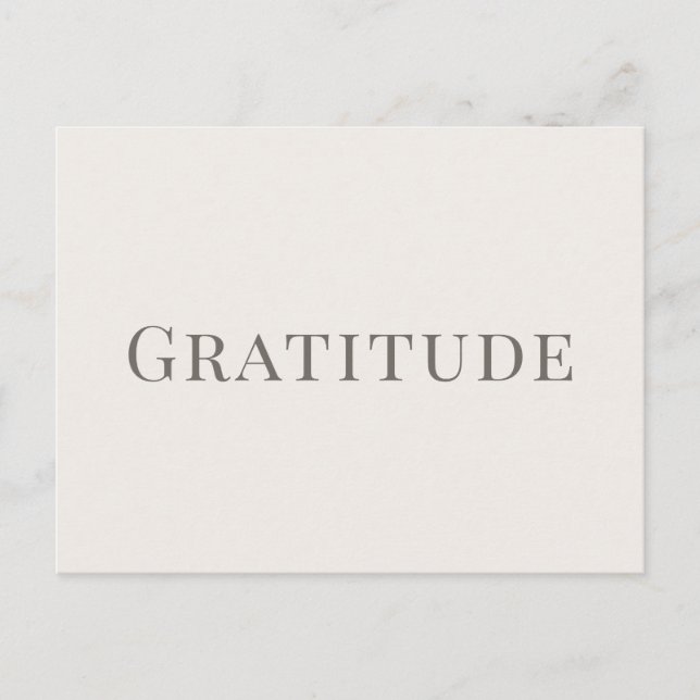 Gratitude – Minimal Typography Design Postcard (Front)