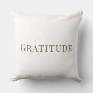 Gratitude – Minimal Typography Design Throw Pillow