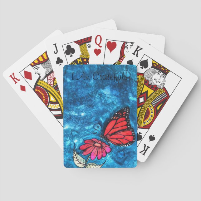 Gratitude Monarch Butterfly Playing Cards: By CYn Playing Cards (Back)