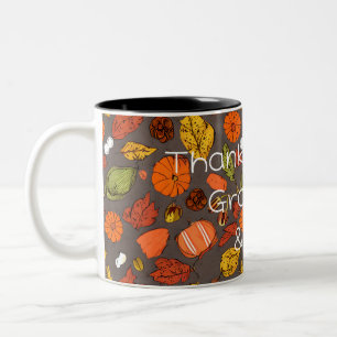Gratitude Mug: Thankful, Grateful, & Blessed Two-Tone Coffee Mug