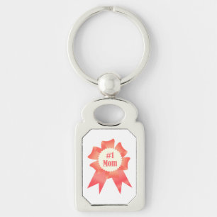 Gratitude Number One Mom winner award ribbon Keychain