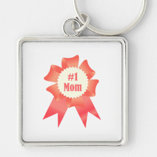 Gratitude Number One Mom winner award ribbon Keychain