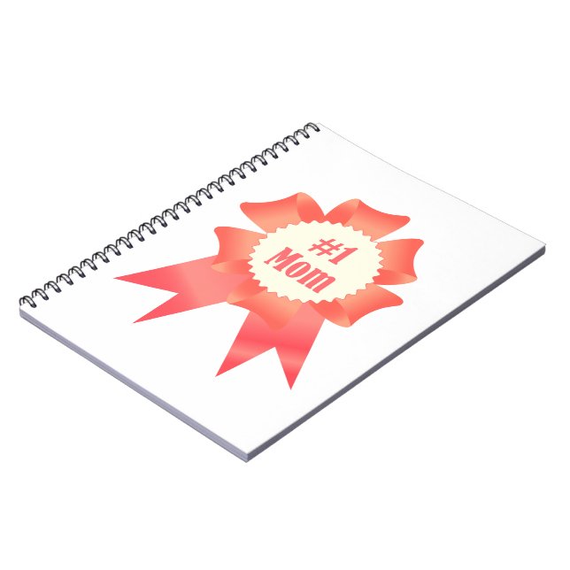 Gratitude Number One Mom winner award ribbon Notebook (Left Side)