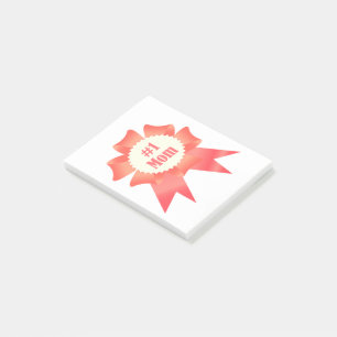 Gratitude Number One Mom winner award ribbon Post-it Notes