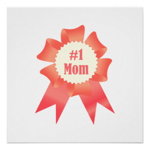 Gratitude Number One Mom winner award ribbon Poster