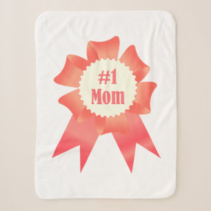 Gratitude Number One Mom winner award ribbon Sherpa Blanket