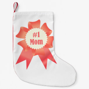 Gratitude Number One Mom winner award ribbon Small Christmas Stocking