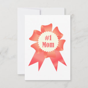 Gratitude Number One Mom winner award ribbon Thank You Card