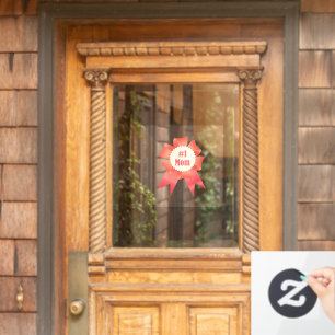 Gratitude Number One Mom winner award ribbon Window Cling