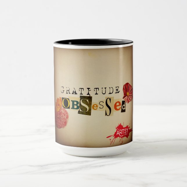 Gratitude Obsédée Café Mug (Centre)