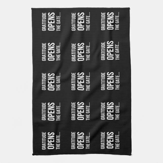 Gratitude Opens The Gate inspirational quote Kitchen Towel (Vertical)