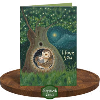 Gratitude Owl Parent Child Cuddle Moon Forest Love