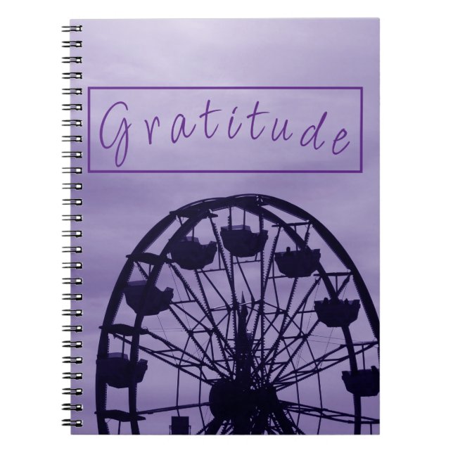 "Gratitude" Purple Ferris Wheel Skyline Notebook (Front)