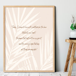 Gratitude Quotes Minimalism boho Poster