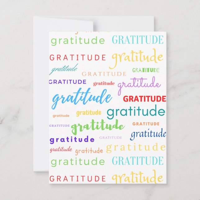Gratitude Rainbow Collage Thank You Card (Front)