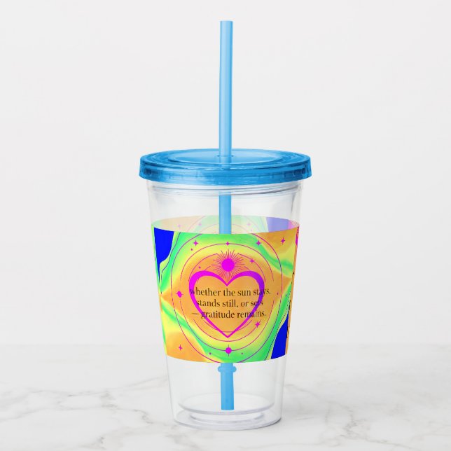 Gratitude Remains™: Love & Intention | Inspiration Acrylic Tumbler (Front)