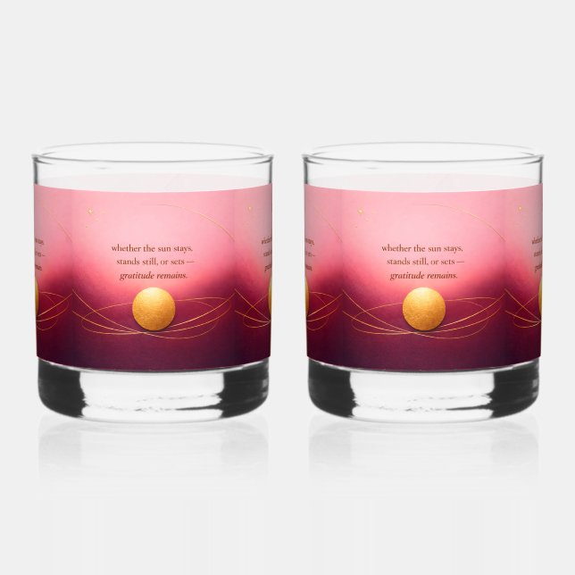 Gratitude Remains™ Love & Intention | Meaningful V Whiskey Glass (Front)